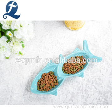 Customize The Lovely Fish Shaped Pet Ceramic Dish